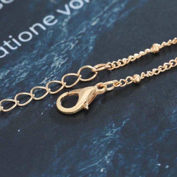 Gold Hand Chain Beads Bracelet for Women Cubic Zirconia Finger Ring - Picture 7 of 7